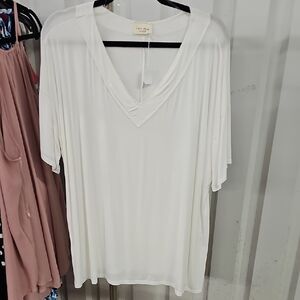 1.4.3. Story by Line Up White Ribbed Relaxed Tee